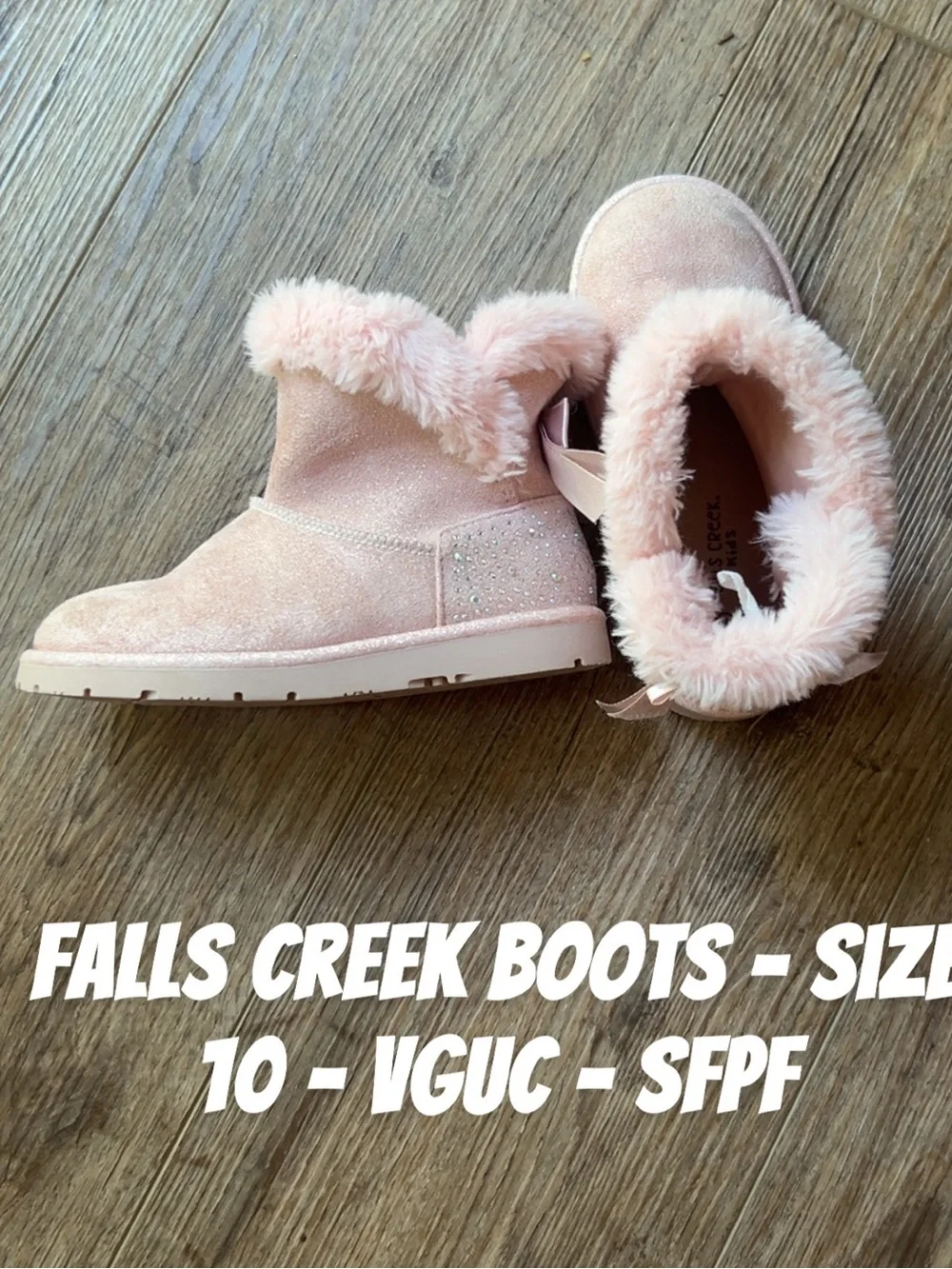 Falls Creek Pink Faux-Fur Girls' Winter Boots